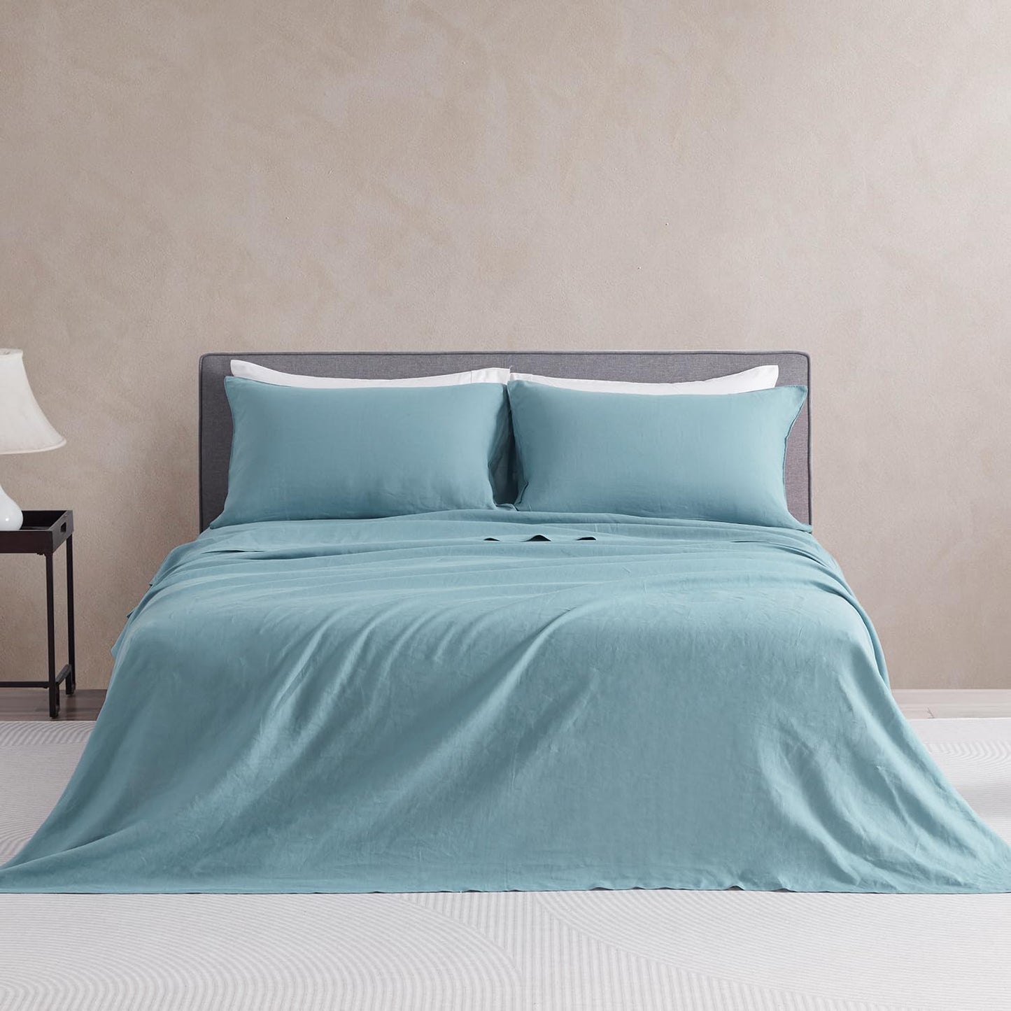 DAPU Pure Linen Sheets Set for Hot Sleepers, King Size Comfort