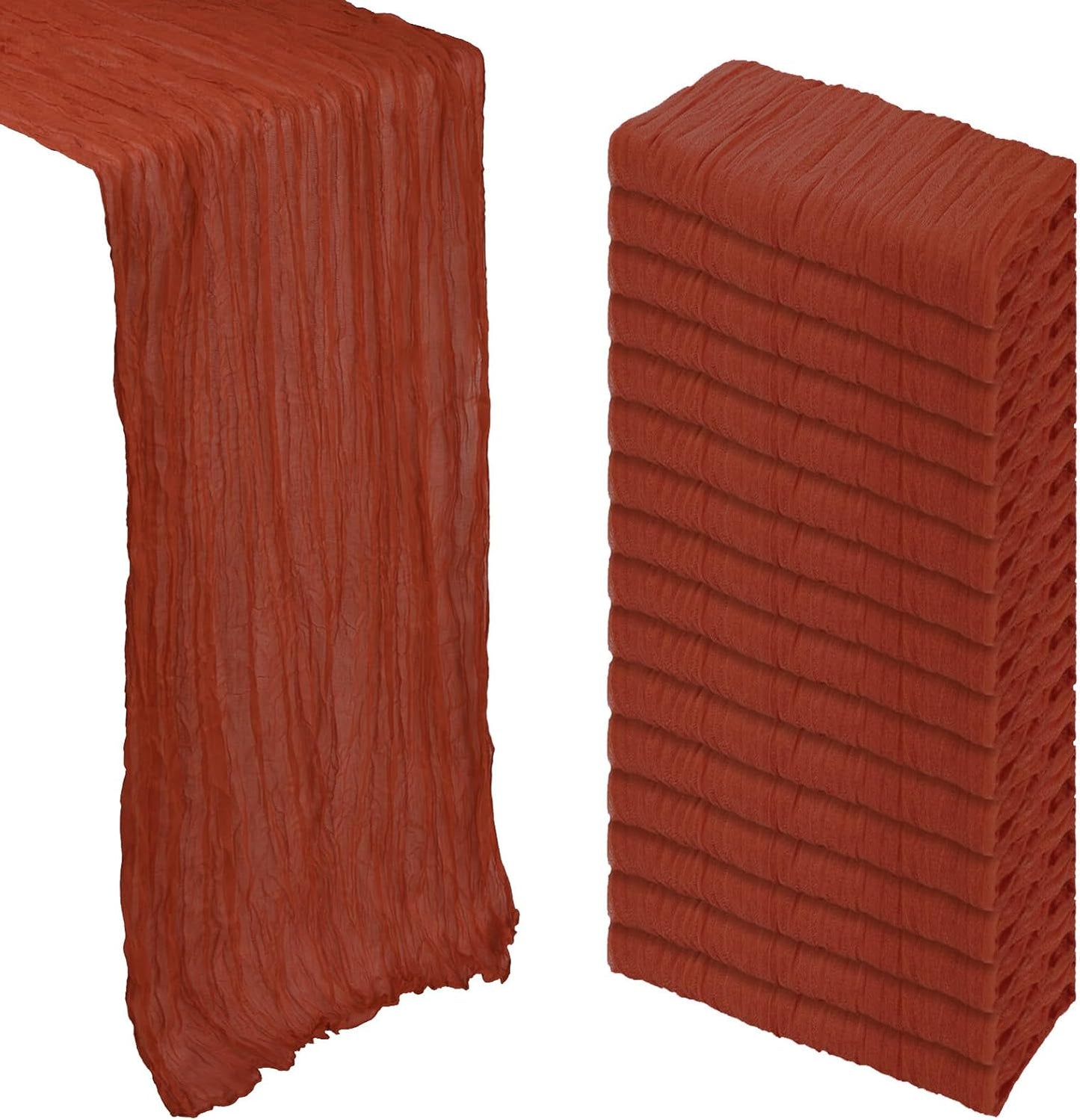 16 Pack Terracotta Cheesecloth Table Runner for Elegant Decor