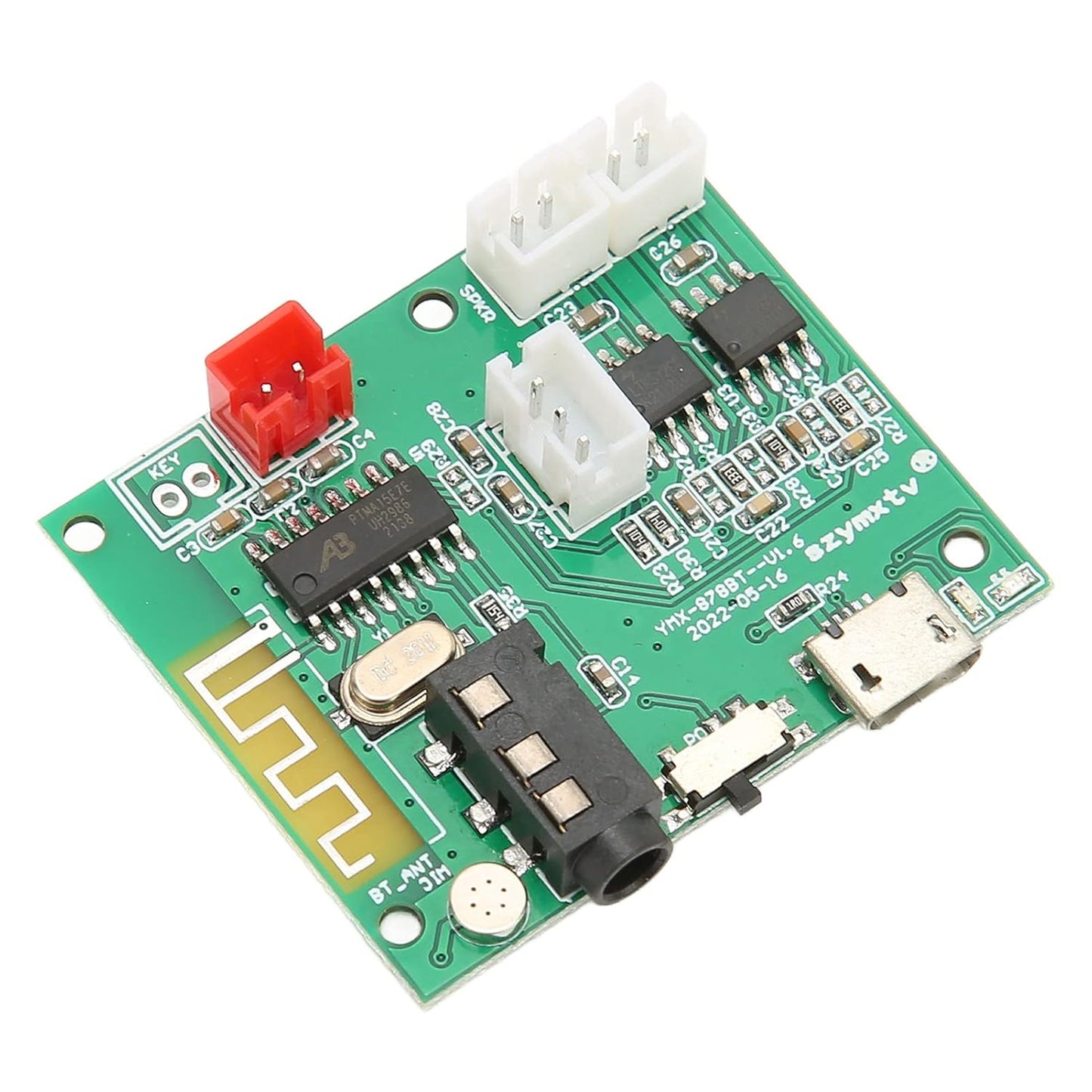 ASHATA Bluetooth Stereo Power Amp DIY 5Wx2, 3.7/5V, Portable