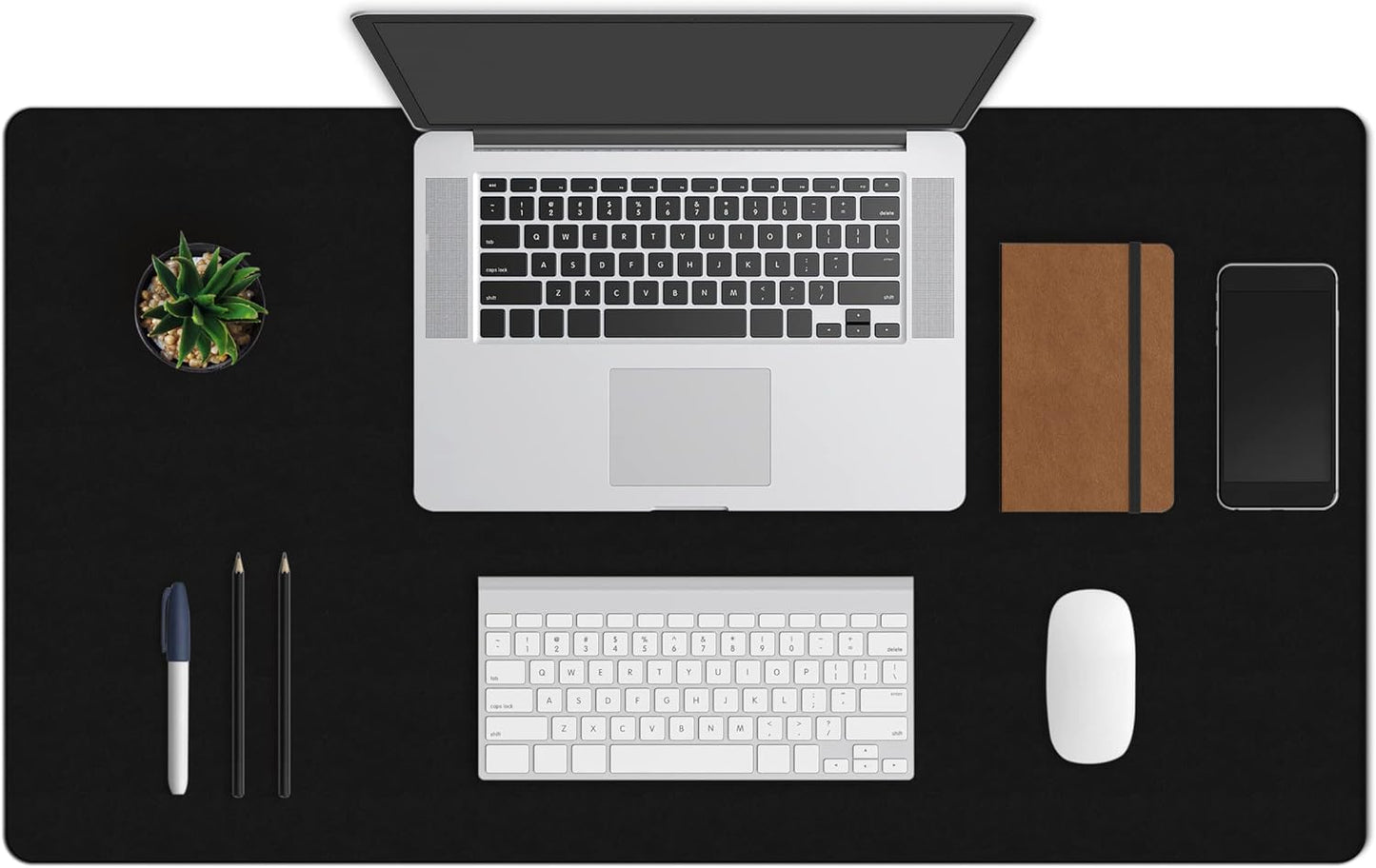 Non-Slip Midnight Black Desk Mat - 36 x 20 for Efficient Work Setup