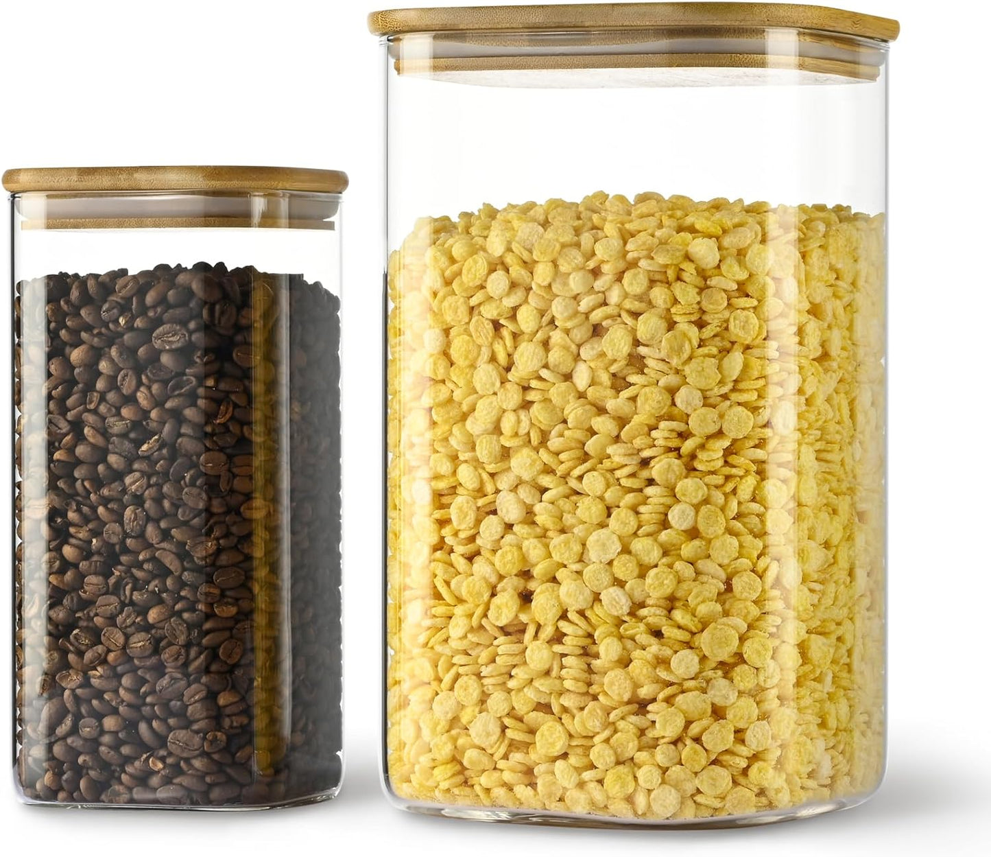 Airtight Glass Square Storage Canister Set for Kitchen Use