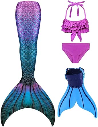 Mermaid Tails with Monofin for Girls and Boys Swimming Fun