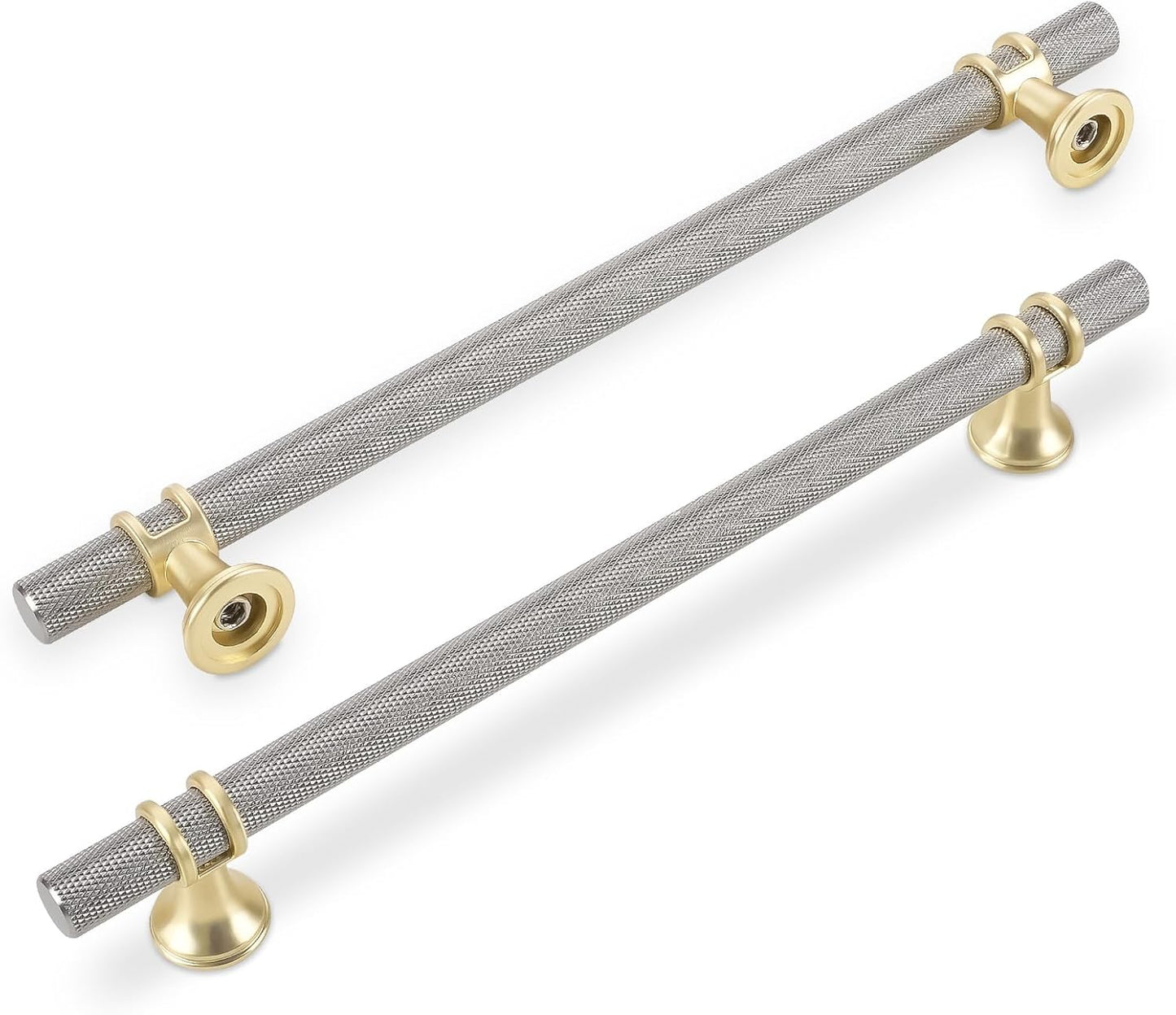 10 Pack 10 Inch Cabinet Pulls in Brushed Satin Nickel and Gold