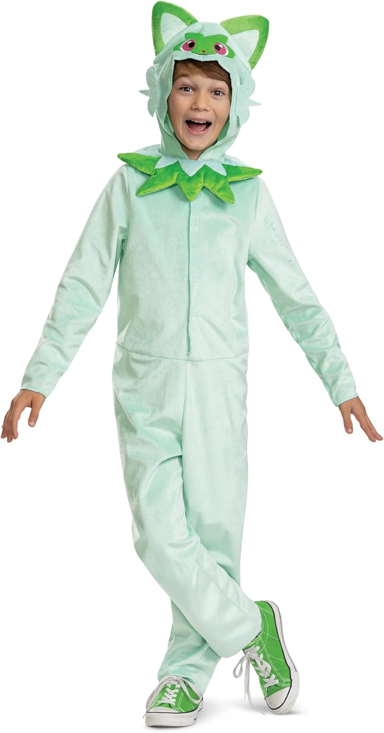 Official Sprigatito Costume for Kids - Adorable Pokemon Jumpsuit
