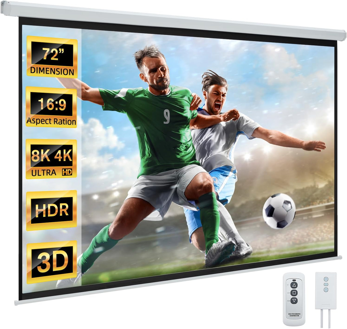 YODOLLA Motorized 72 16:9 4K HD Projector Screen