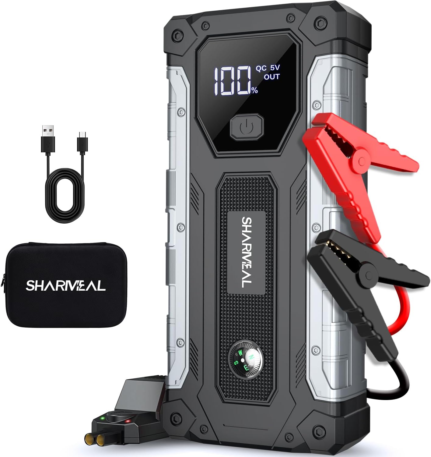 4000A Car Jump Starter: Power 10.0L Gas & 8.0L Diesel