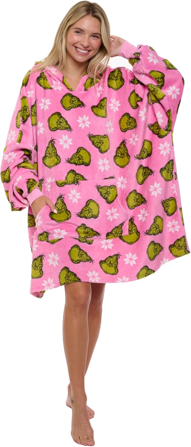Cozy Oversized Grinch Hoodie Blanket