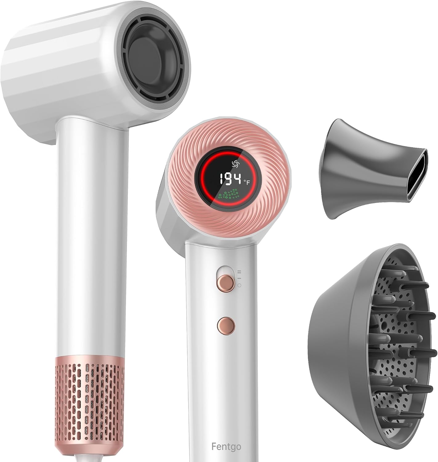 1500W Ion LCD Hair Dryer - Fast Drying w/ Brushless Motor | Fentgo