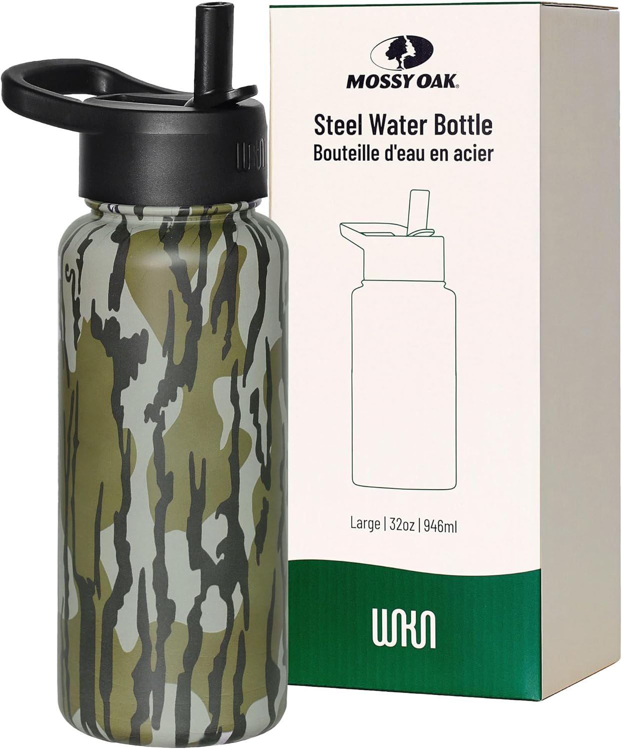 Wildkin Mossy Oak 32oz Kids Water Bottle - Durable & Leakproof