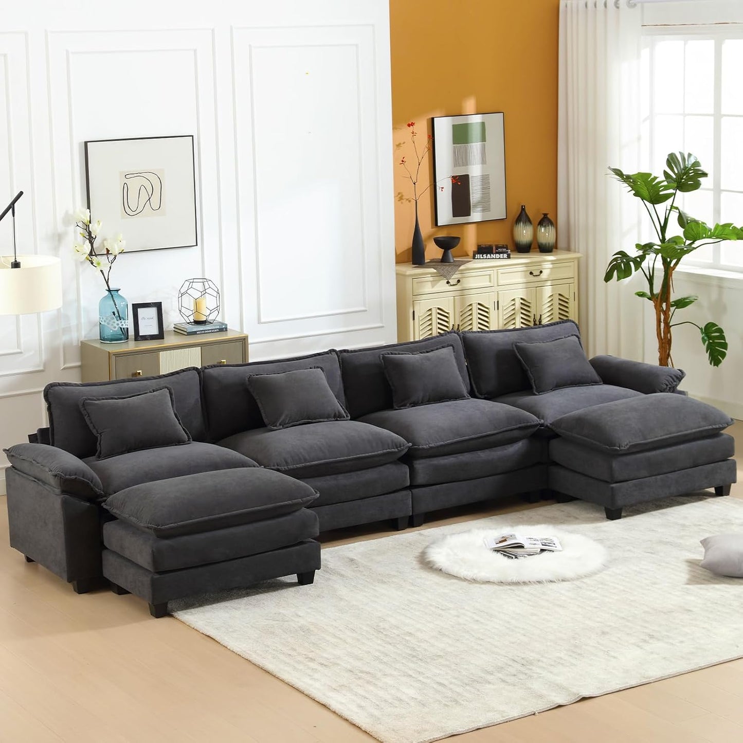 Oprisen 154in Modular Sectional Sofa - Comfy Cloud Couch