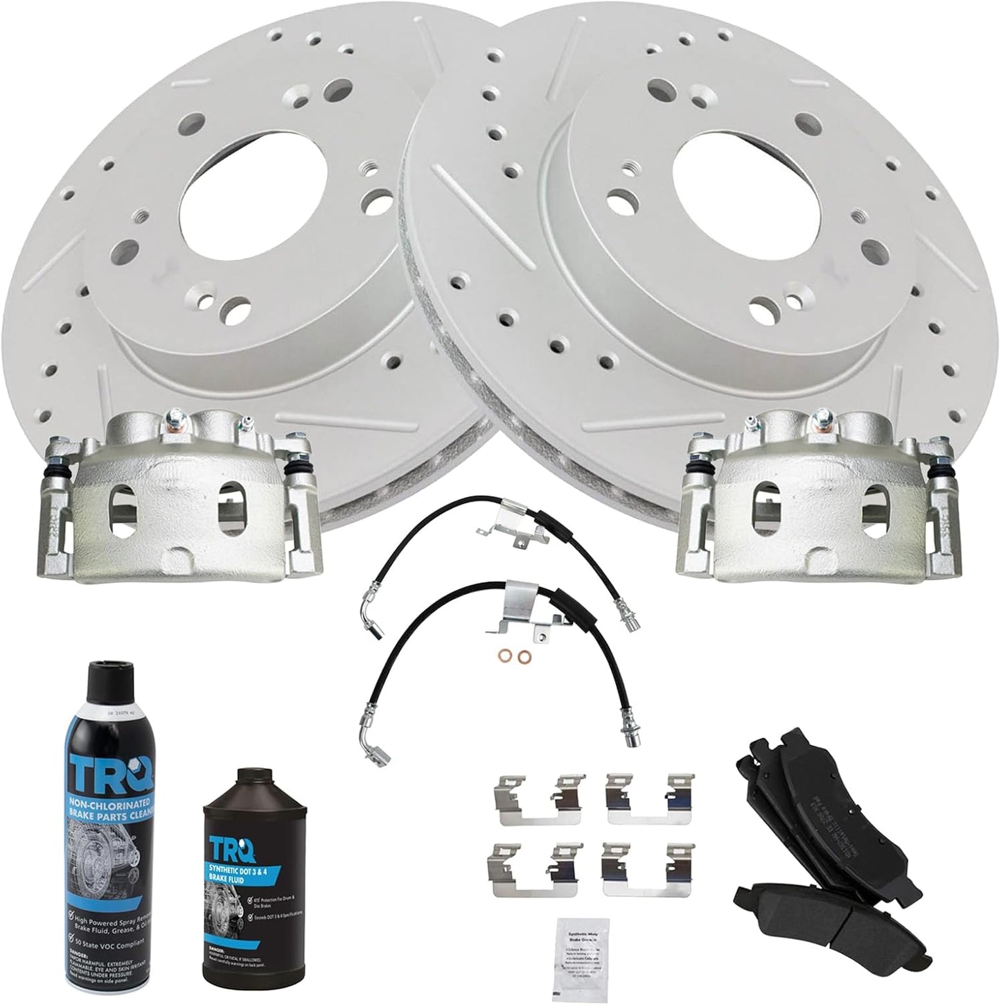 TRQ Front Brake Pad & Rotor Kit for Cadillac Chevrolet GMC