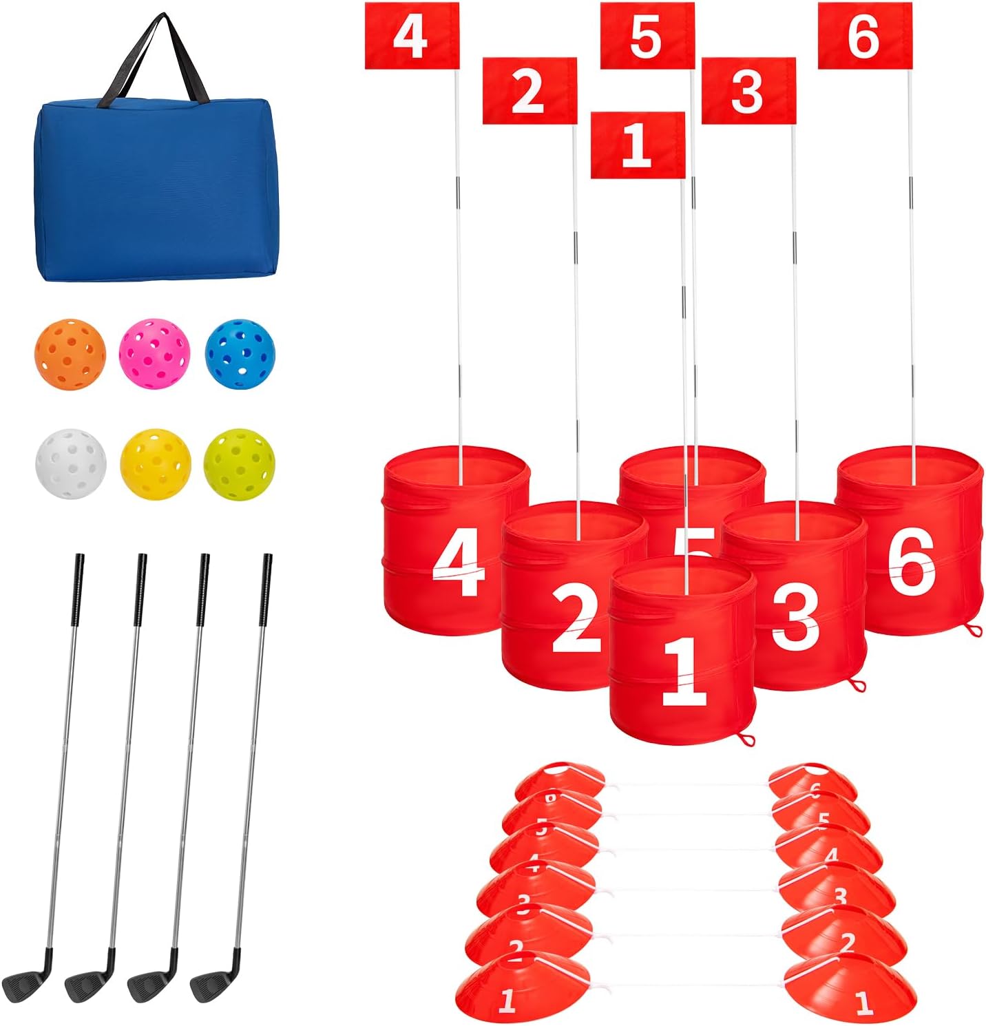 SJEhome 6 Hole Backyard Golf Game Set