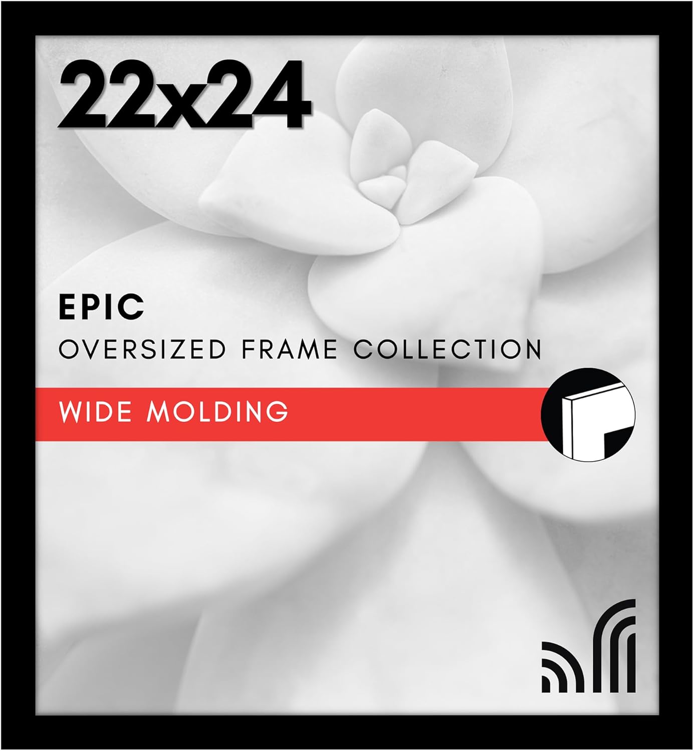 22x24 Black Picture Frame with Polished Plexiglass for Art
