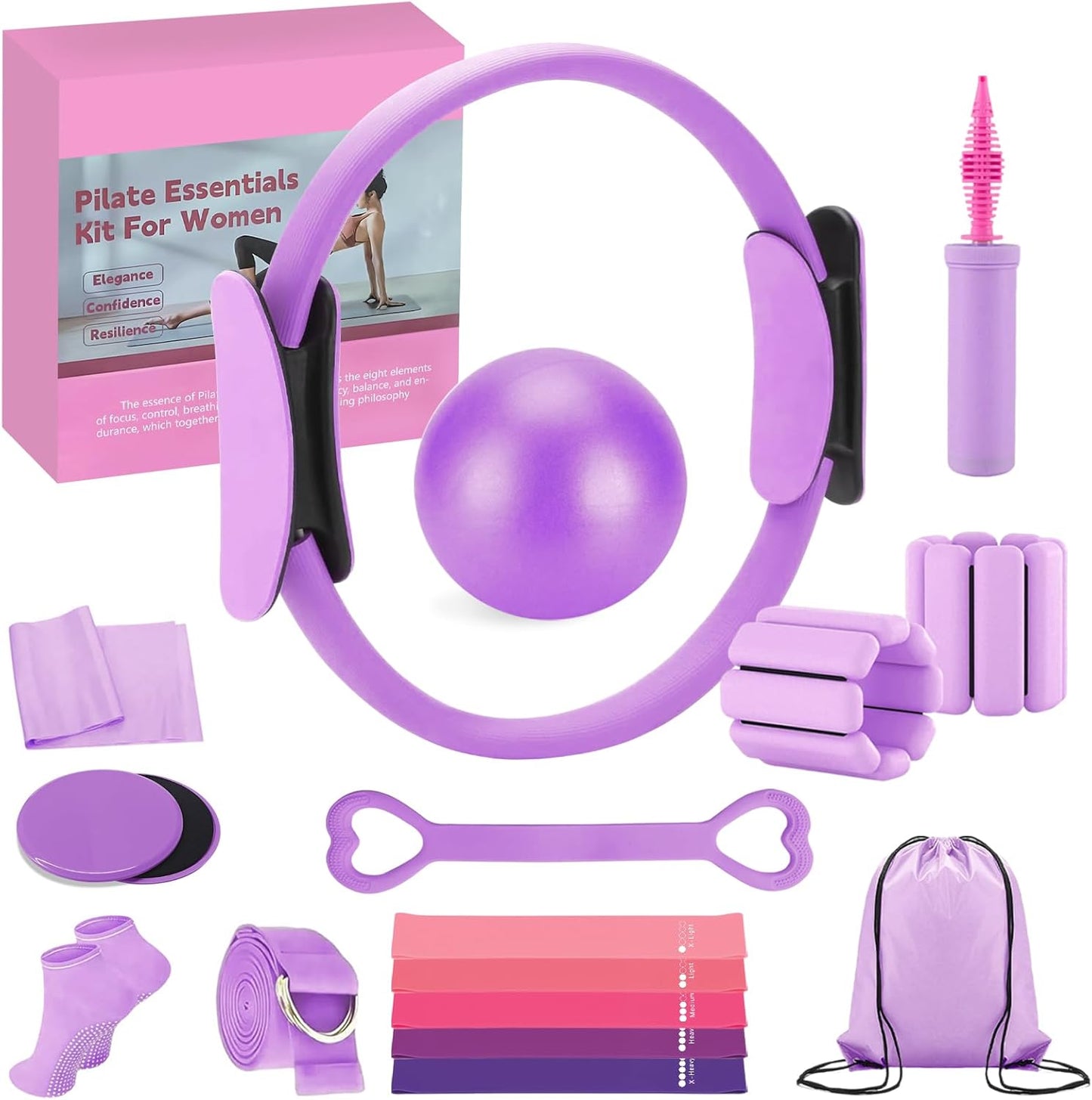 Comprehensive Pilates Kit for Home Workouts with Accessories
