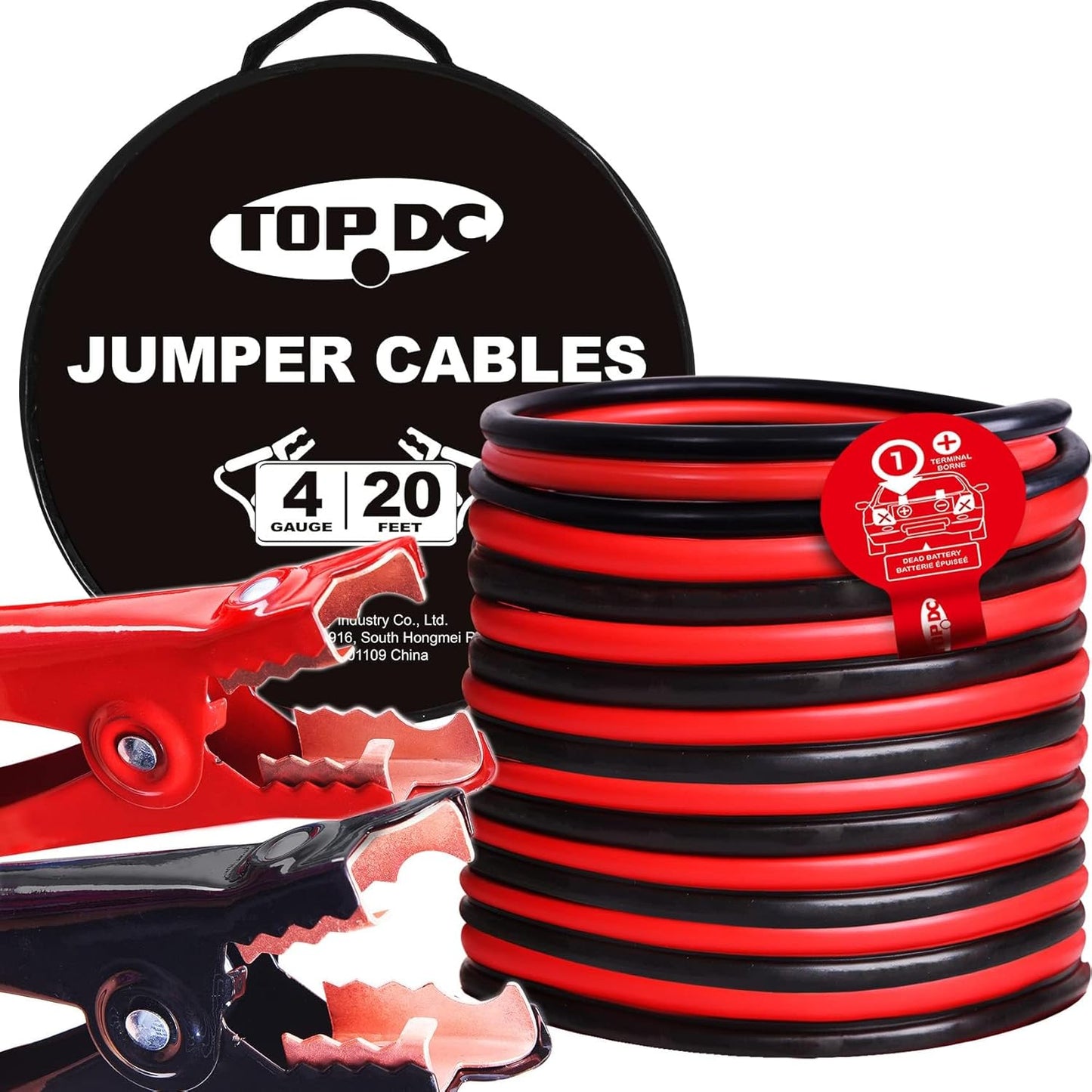 4 Gauge Heavy Duty Jumper Cables - Car, SUV, Truck Jump Starting