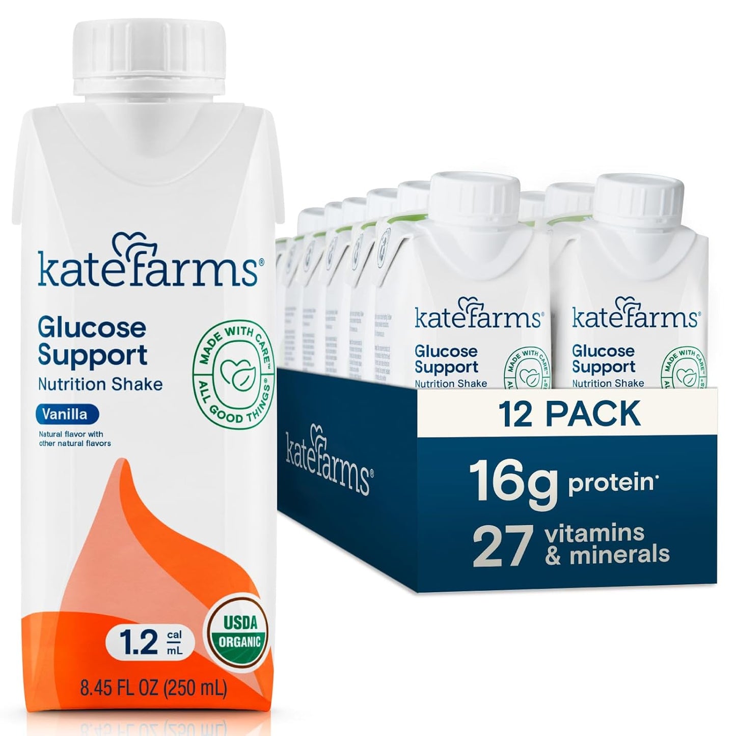 KATE FARMS Organic Glucose Support Shake for Diabetic Nutrition