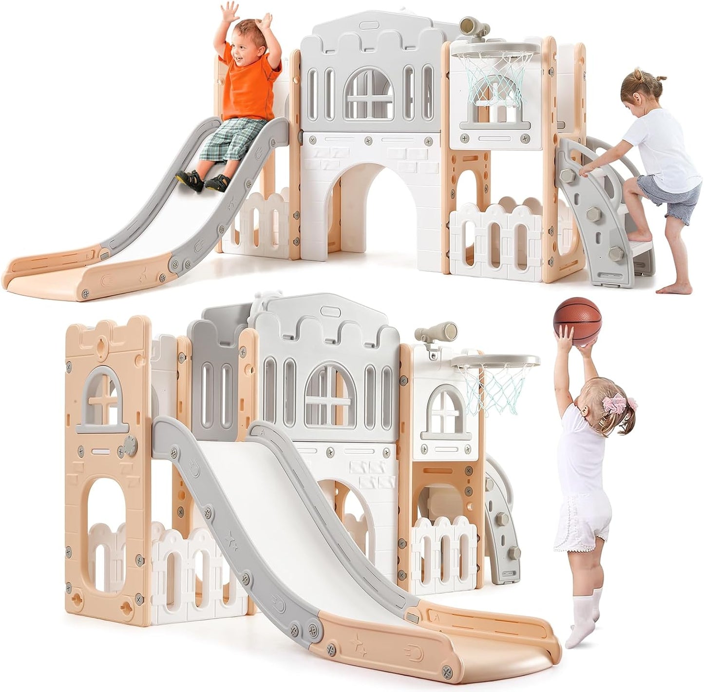 8 in 1 Toddler Slide Playset for Indoor and Outdoor Fun