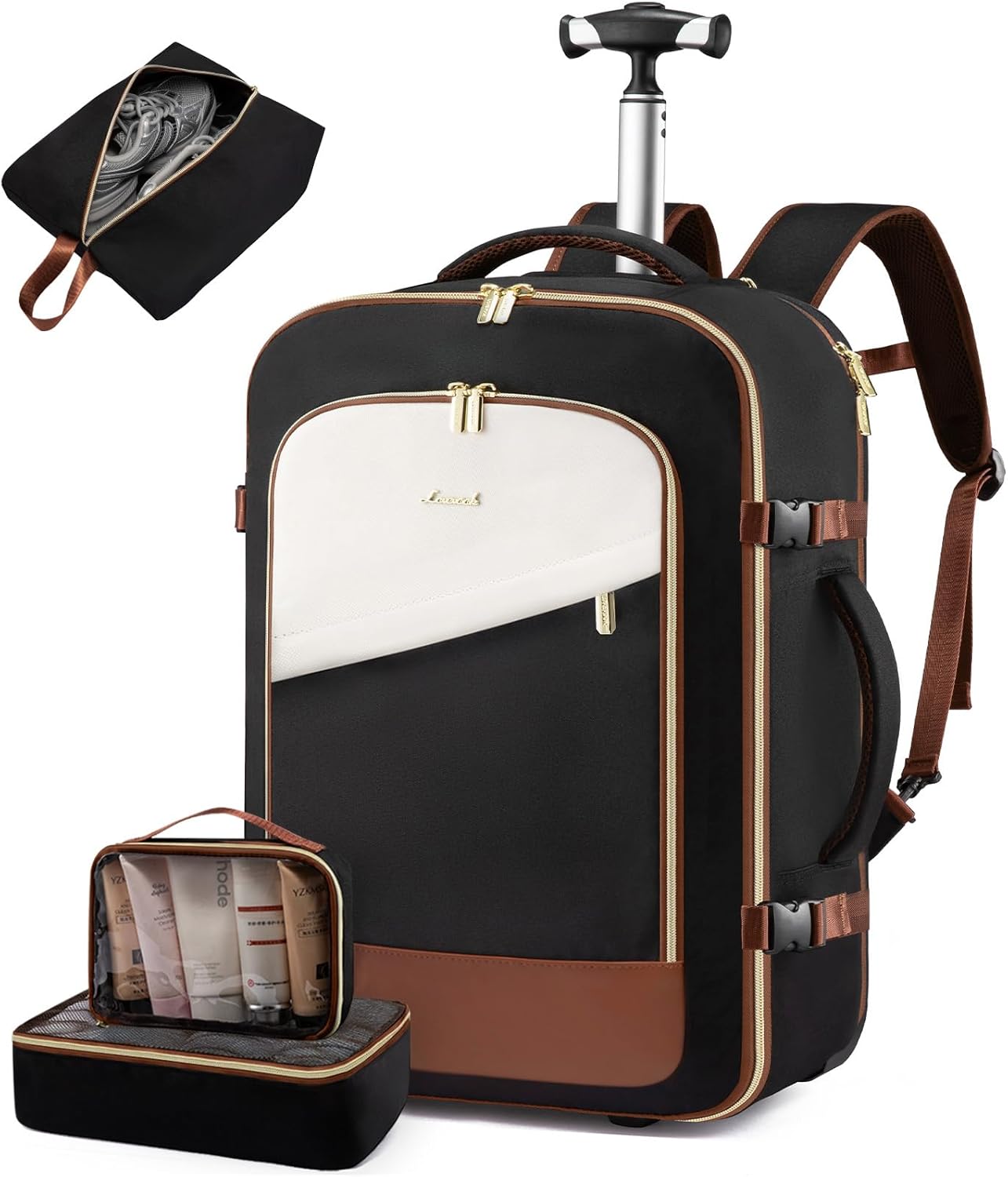 LOVEVOOK Rolling Backpack with Wheels for Effortless Travel