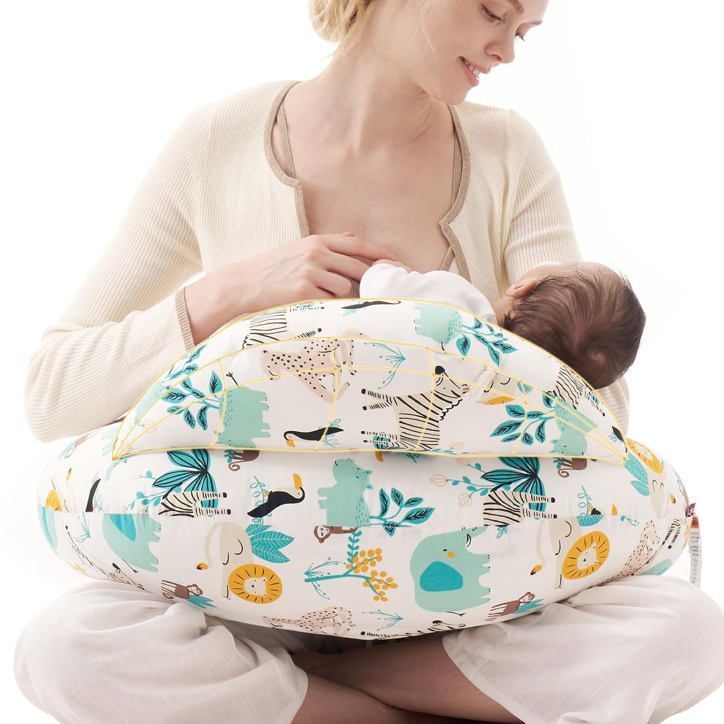 Momcozy Nursing Pillow with Safety Fence for Stress-Free Feeding