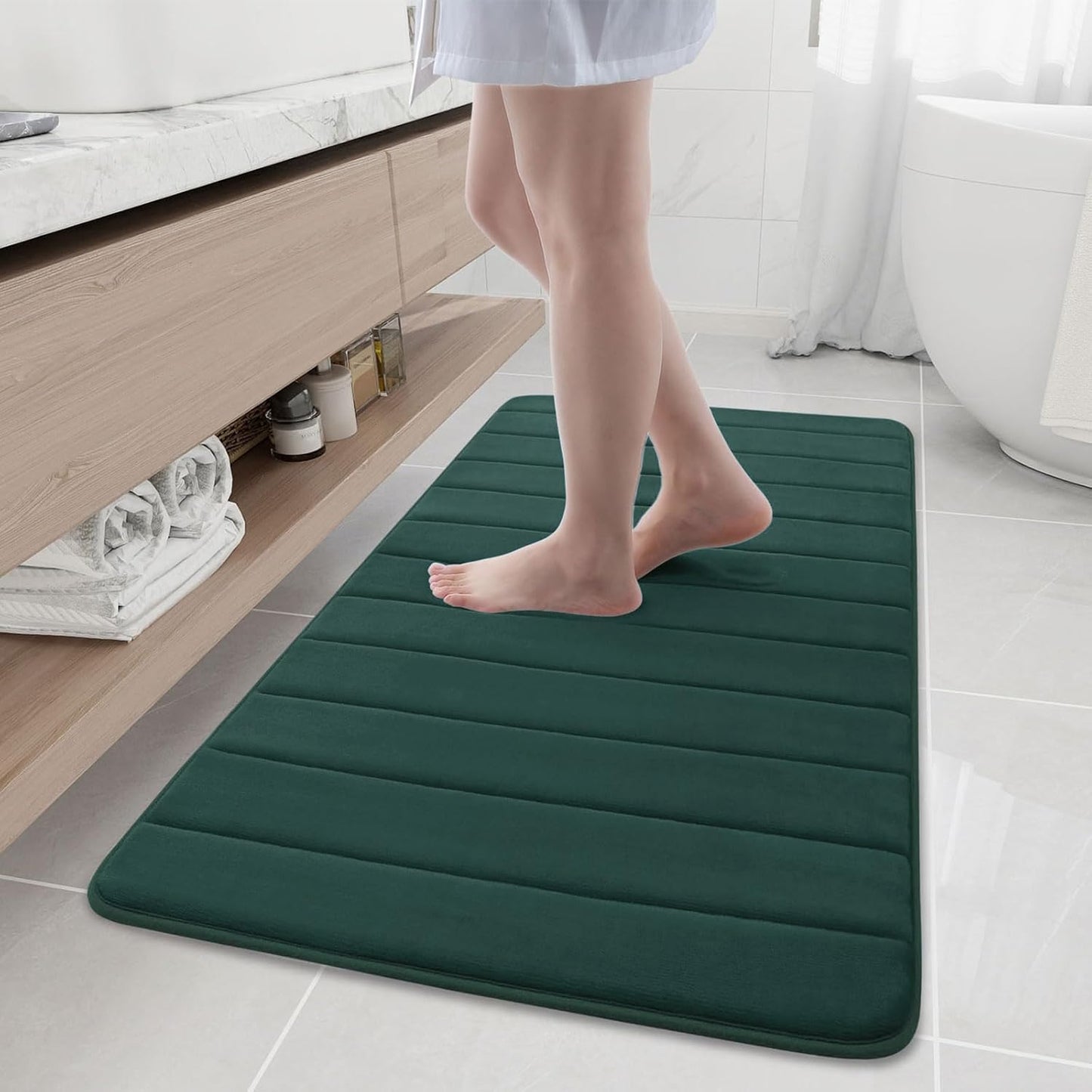 Buganda Memory Foam Bath Mat - Ultra Soft Non-Slip Rug 47x24