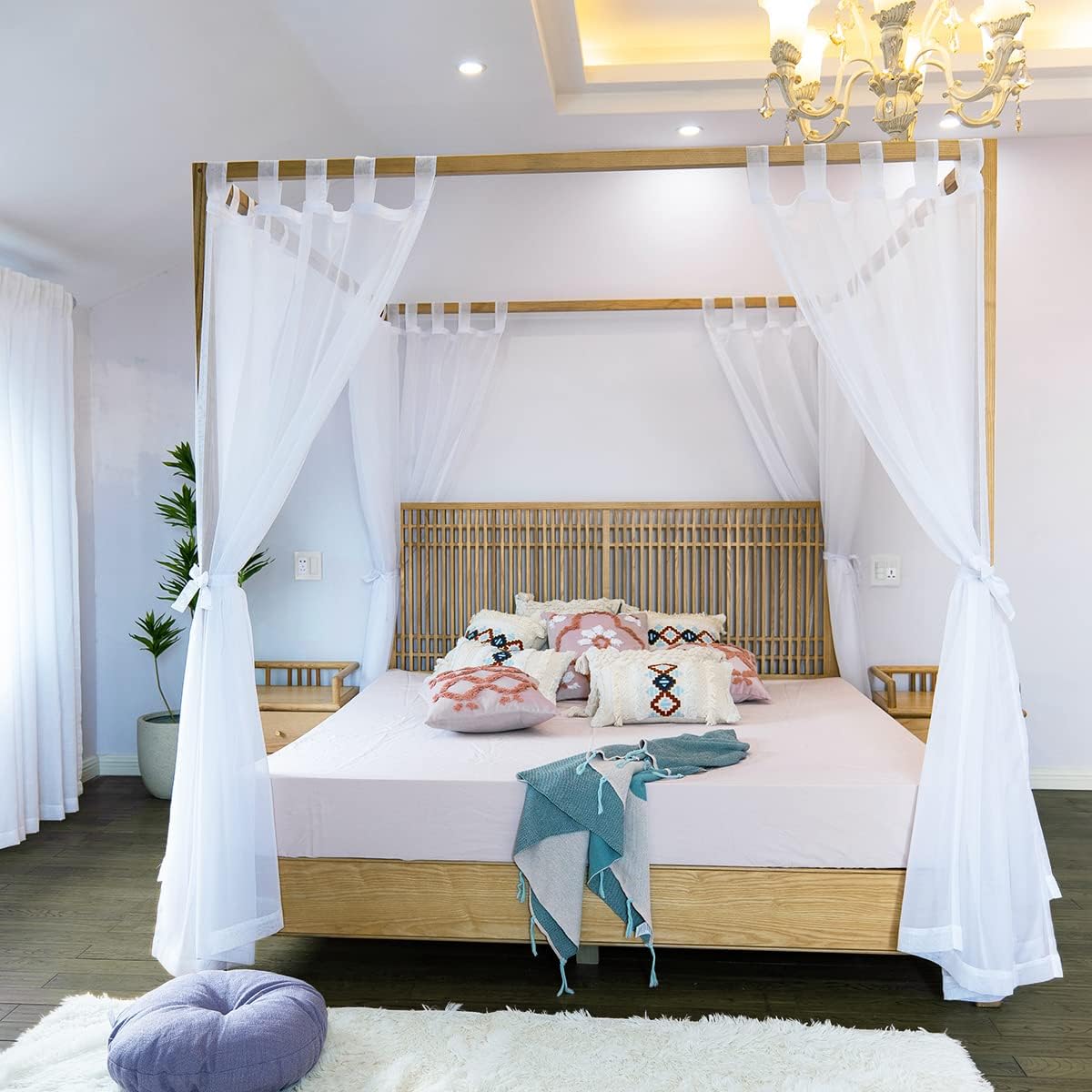 Linentalks Sheer Canopy Curtains - Transform Your Bed!