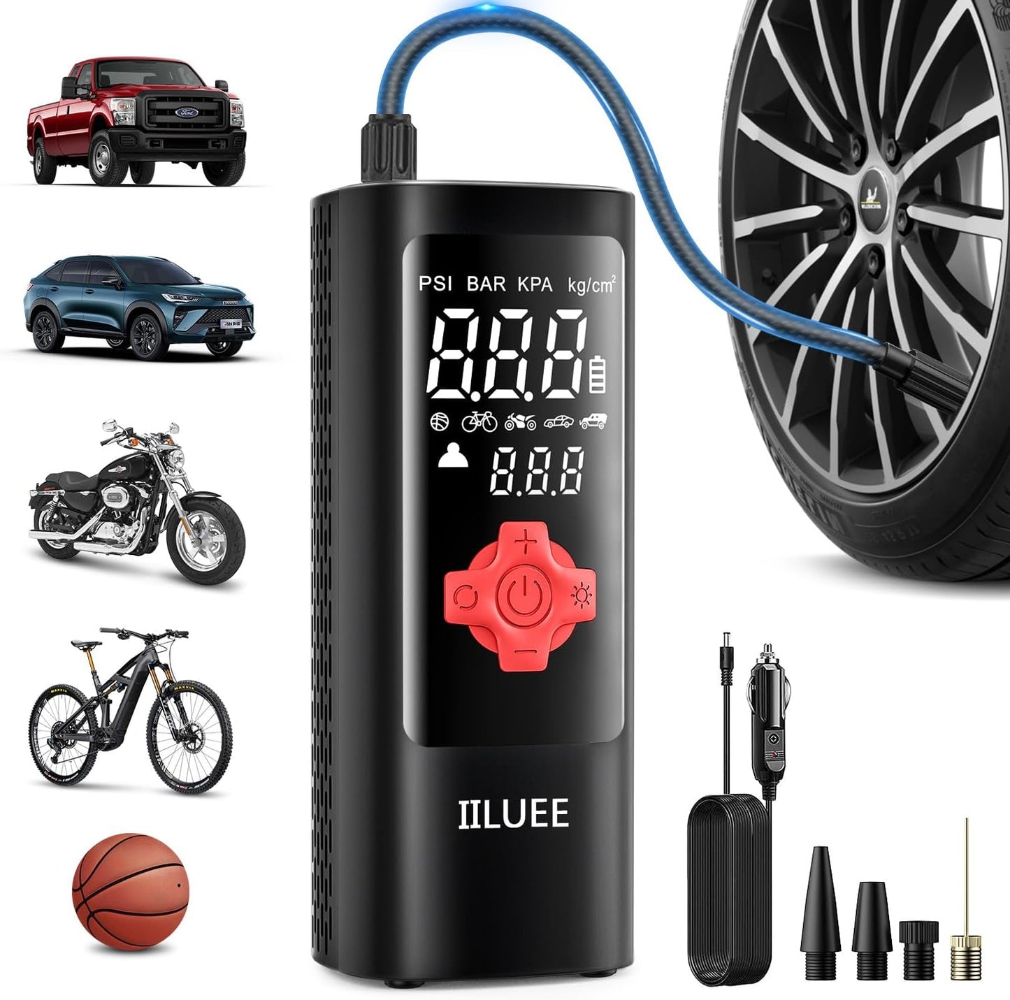 Portable 160PSI Cordless Tire Inflator - Fast Inflation