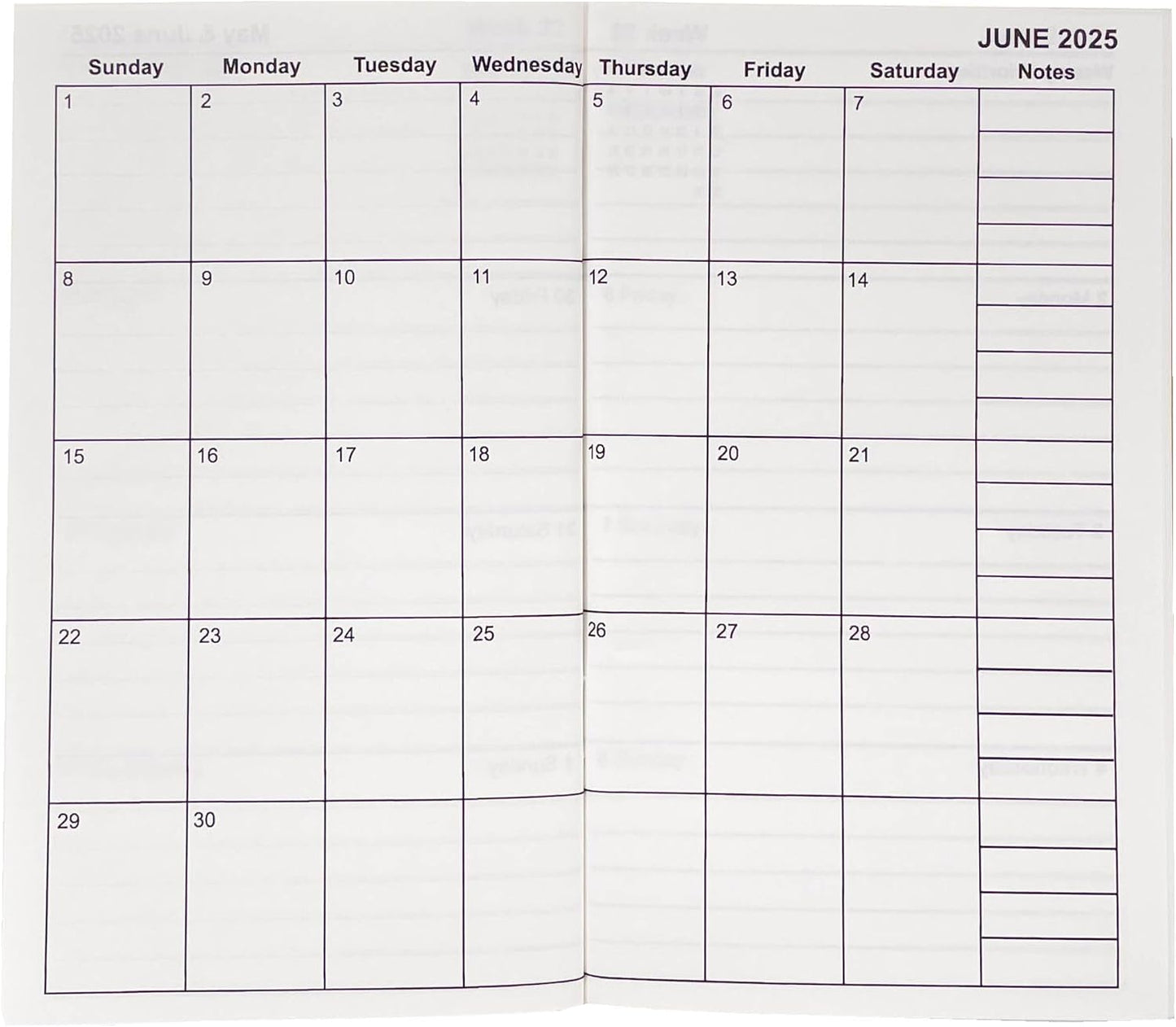 2025-2026 Weekly & Monthly Calendar TN Inserts by UNIQUE HM&LN