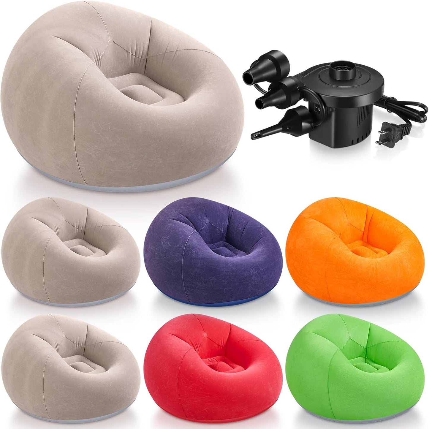 Comfy Inflatable Bean Bag Set - Easy Setup, Perfect for Adults! - Realspring