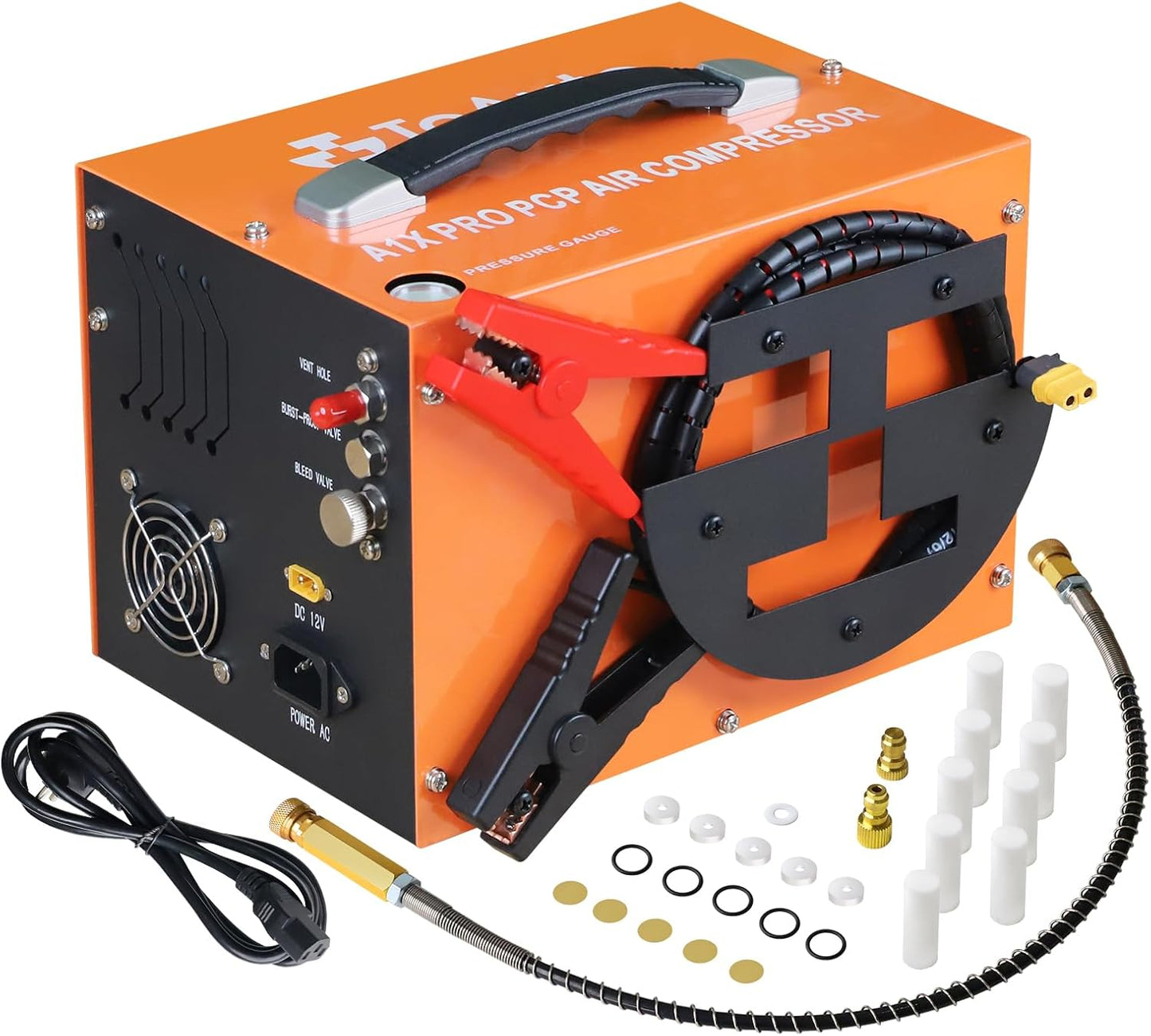 TOAUTO A1X-PRO Portable PCP Air Compressor - High Pressure, Dual Power, One Button Start