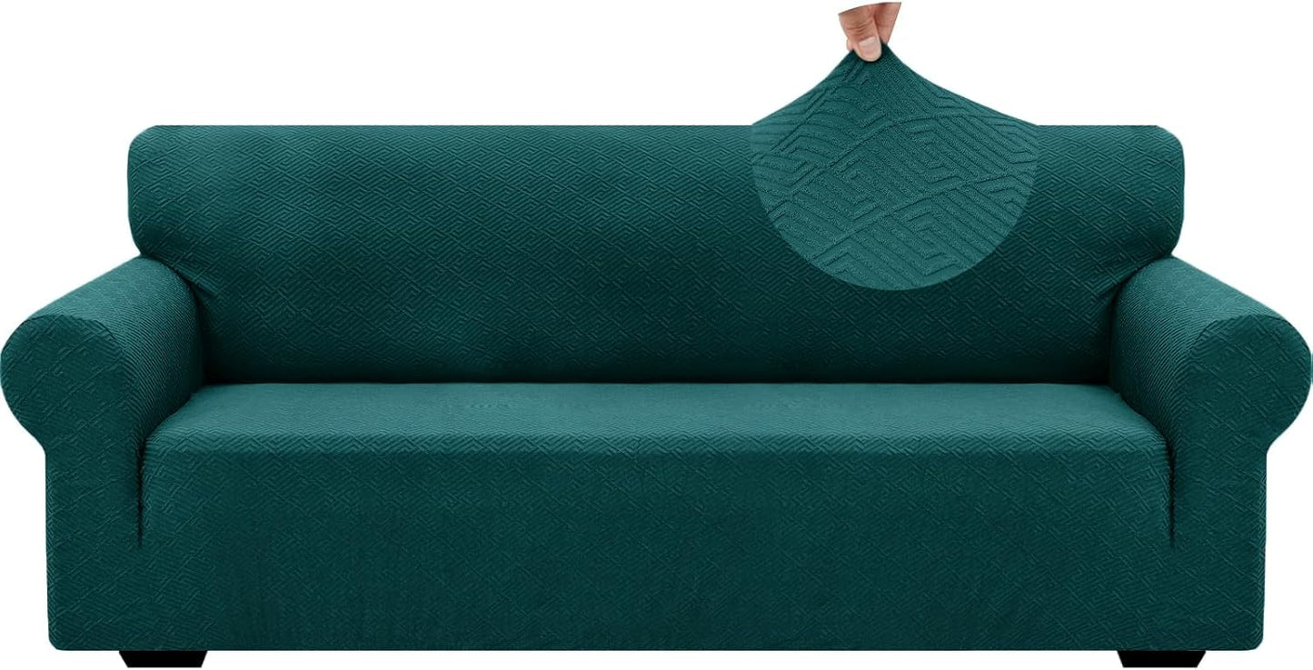High Stretch Jacquard Couch Covers for 3 Cushion Sofa Protection