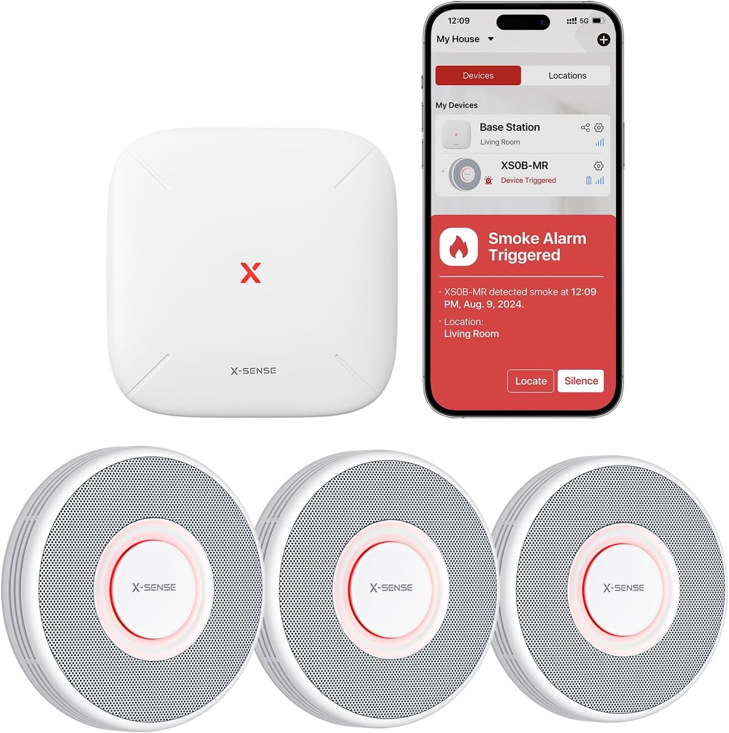 X-Sense Smart Smoke Detector with Voice Alerts for Safety