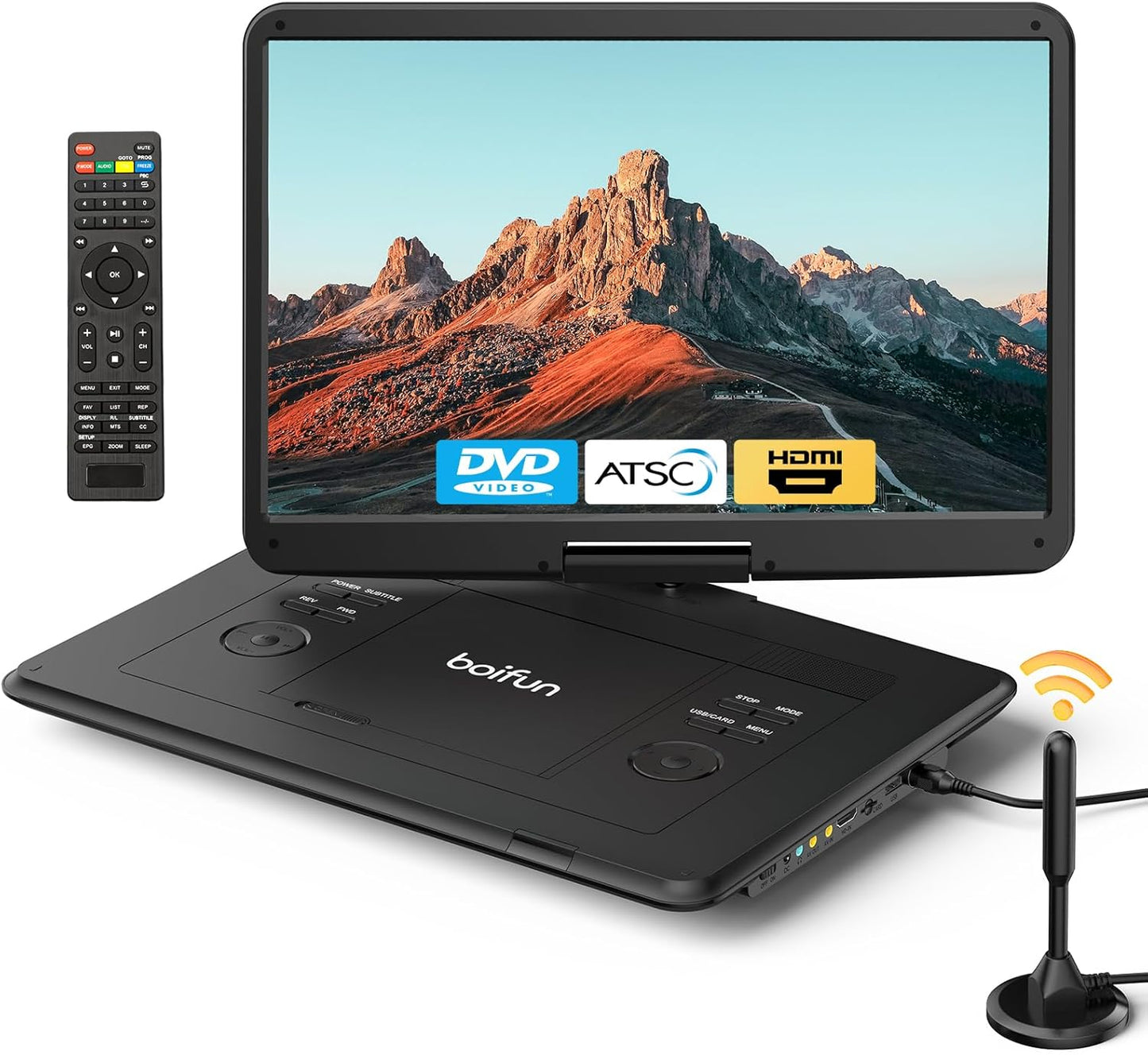 Boifun 17.5 Portable TV/DVD Player Combo with Swivel Screen