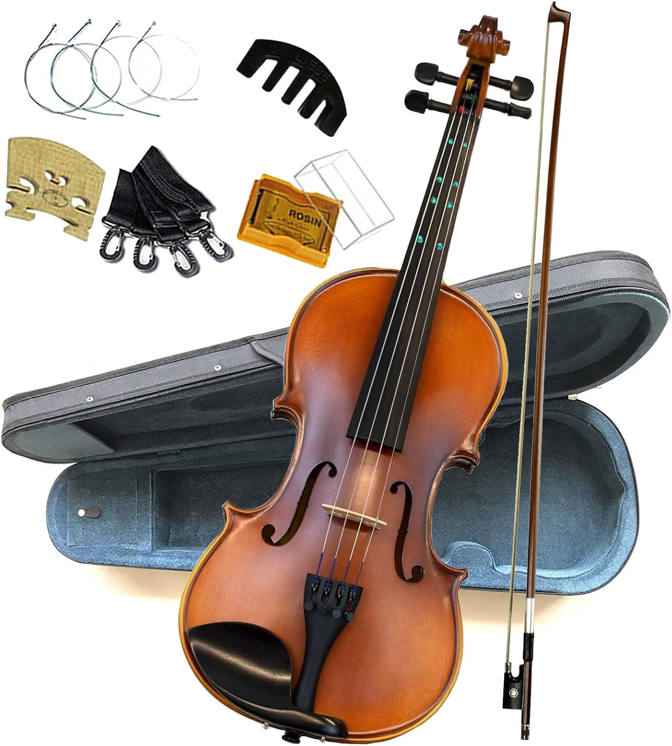 Premium Solid Wood Violin Kit for Beginners with 3D Touch