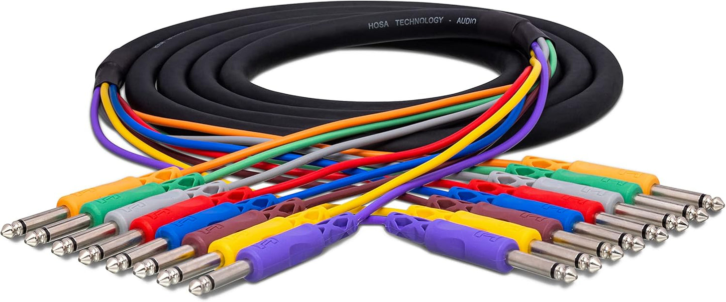 Hosa CPP-803 8-Channel 1/4-inch TS Male Snake - 9.9 Foot Cable