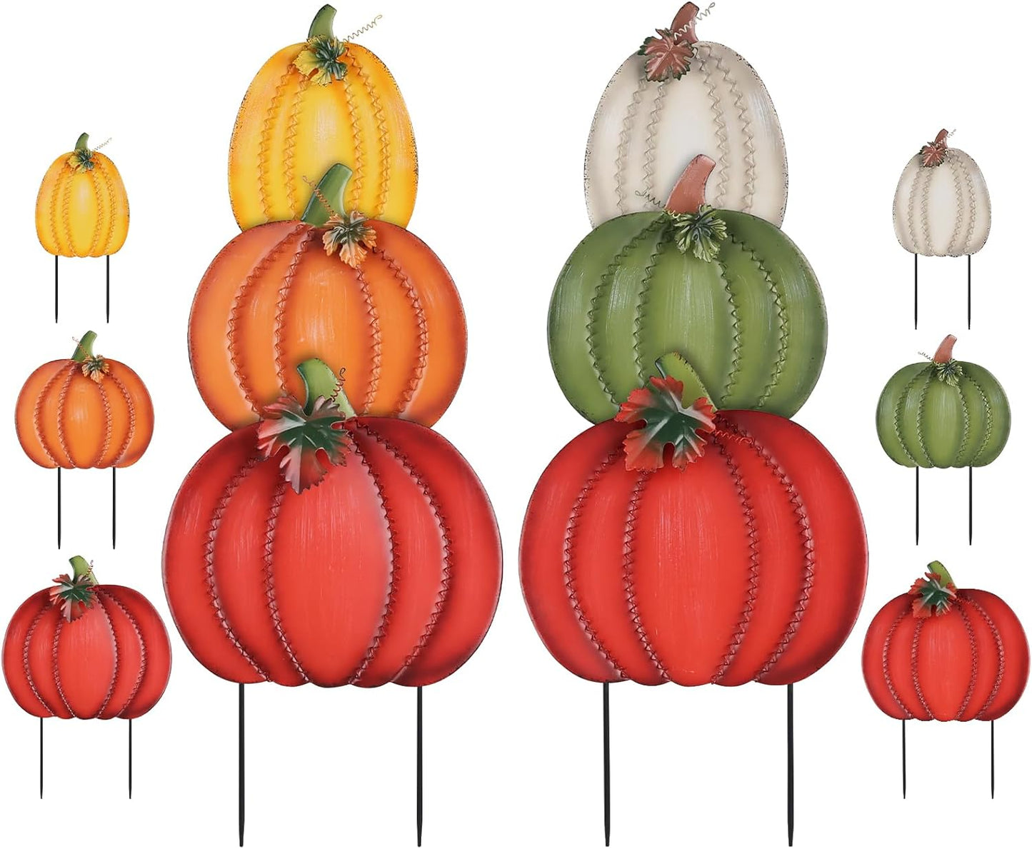 PHITRIC Fall Decorations Outdoor 34in Garden Stakes with Pumpkins