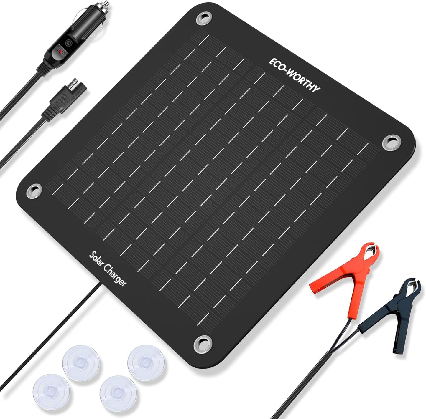 Portable 10W Solar Car Charger - Keep Your Vehicle Battery Maintained