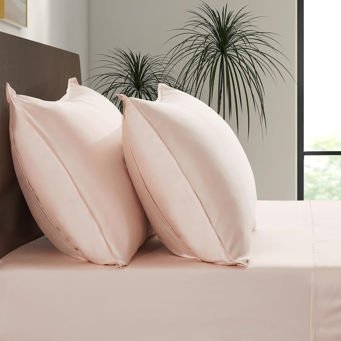 Luxury Bamboo Market Queen Envelope Pillowcase Set in Vintage Pink