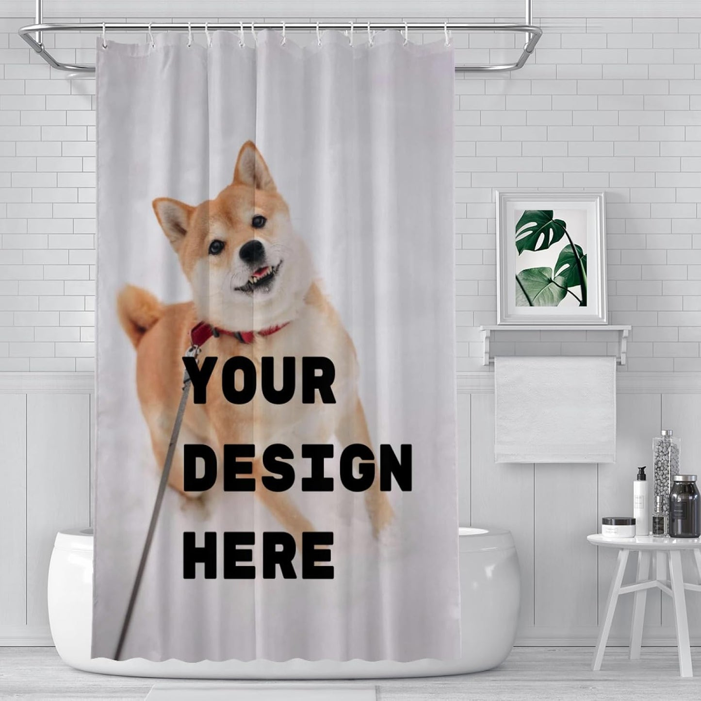 Personalized Waterproof Shower Curtain - Custom Image Gift - 60x84