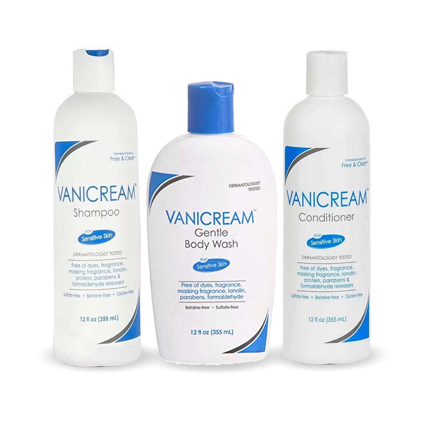 Vanicream Free and Clear Shampoo, Conditioner, Body Wash Set