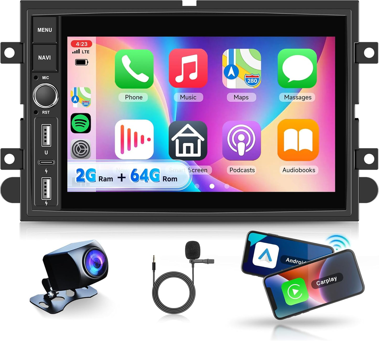 4Core 2G+64G Android Car Radio Stereo for Ford Vehicles 2004-2014