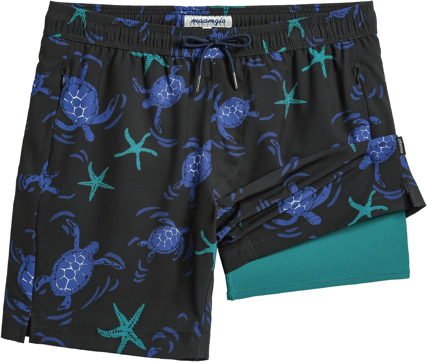 maamgic 7 Inch Mens Swim Trunks with Compression Liner