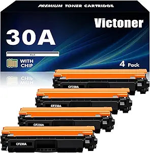 CF230A 30A Black Toner Cartridge 4 Pack for HP Printers