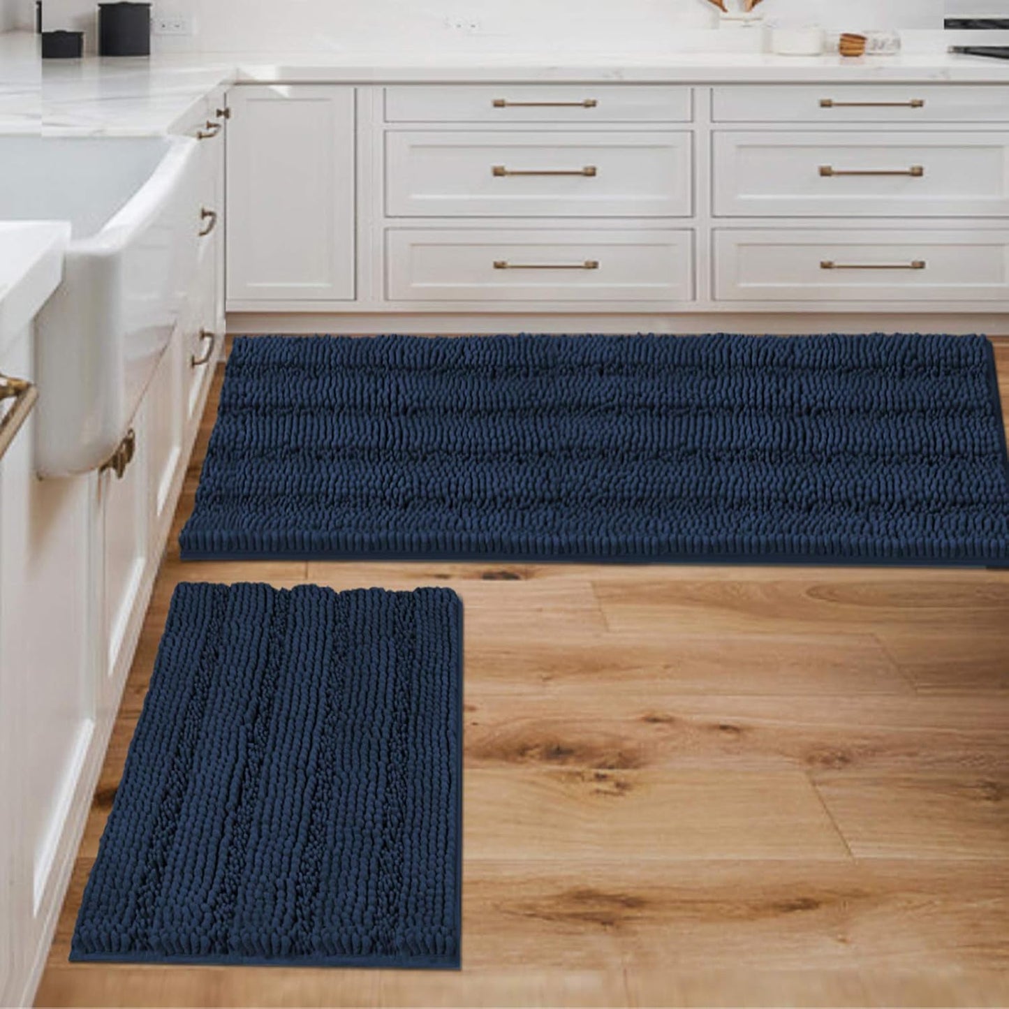 H.VERSAILTEX 2 Piece Bathroom Set - Super Absorbent Chenille Mats
