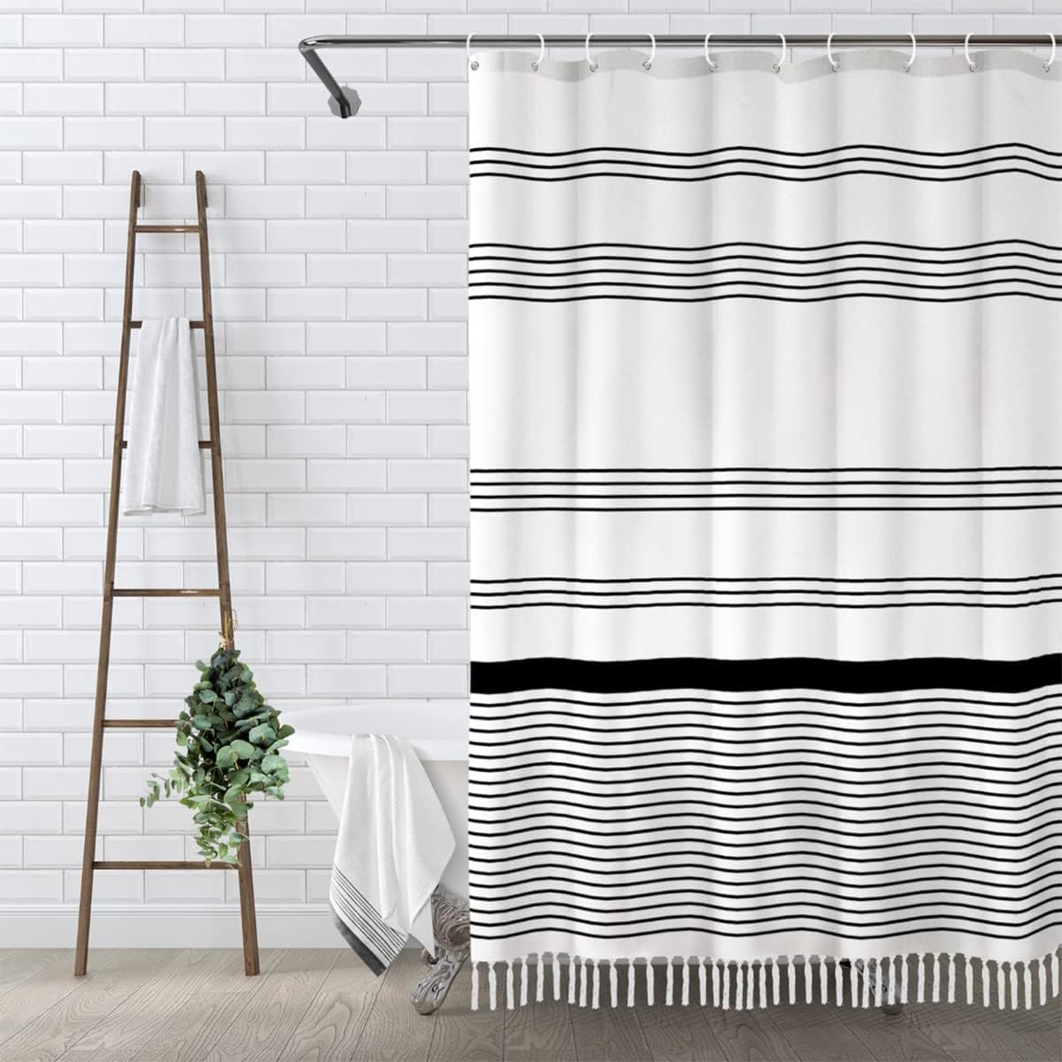 Awellife Black and White Boho Shower Curtain for Your Bathroom