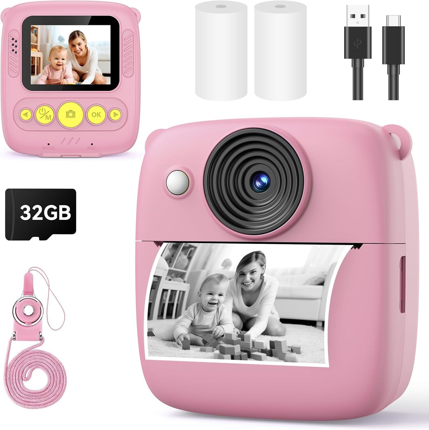 Capture Joy Instantly with HD Kids Print Camera