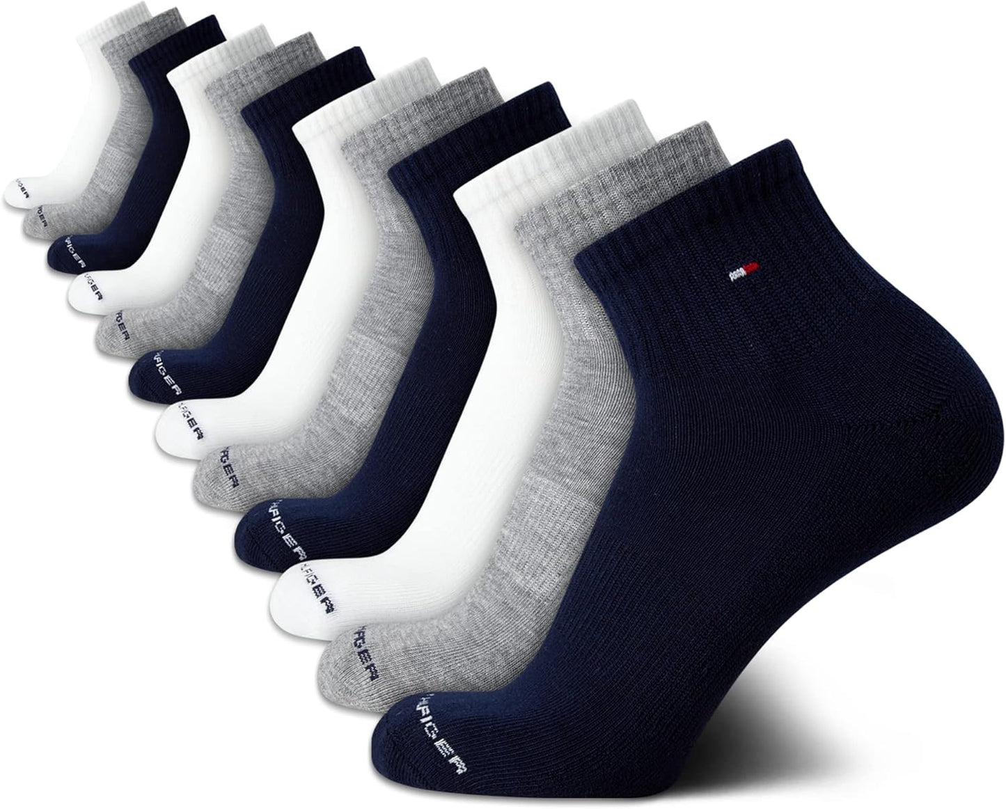 Tommy Hilfiger Mens Quarter Socks - Cushioned Performance Pack