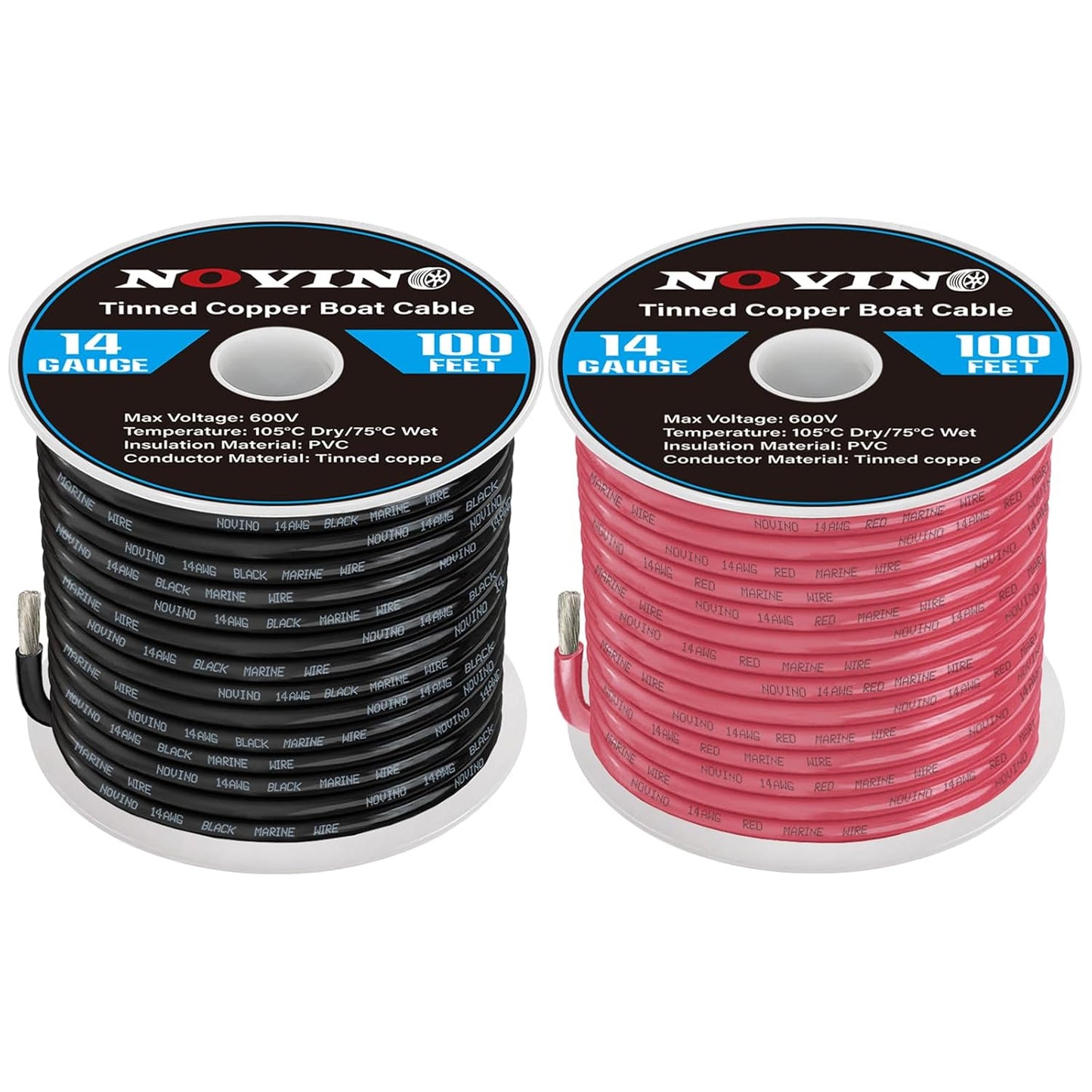 14 Gauge Marine Wire for Boats and RVs - 100FT Red & Black