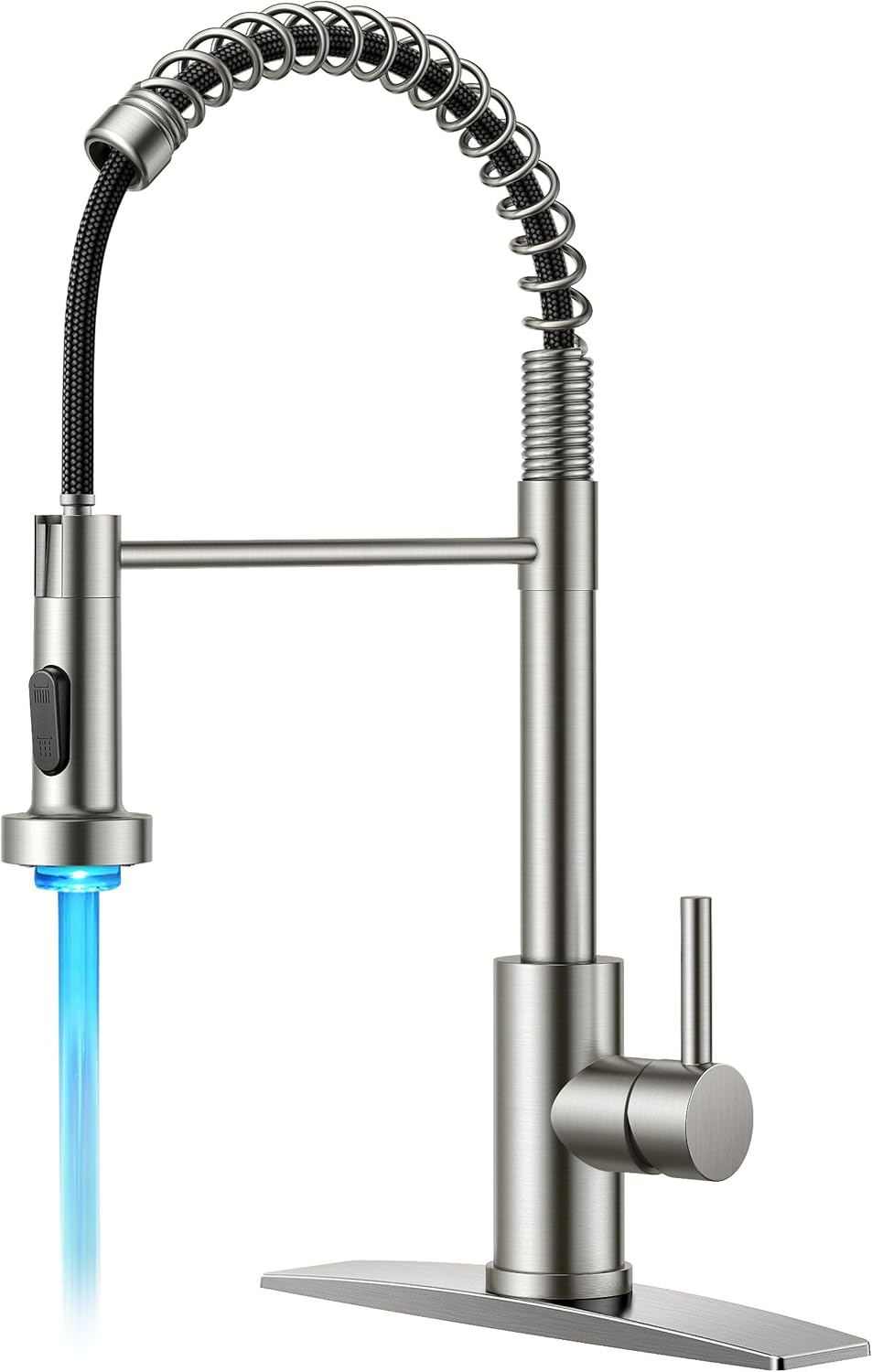 FORIOUS LED Kitchen Faucet with Pull Down Sprayer for Modern Homes