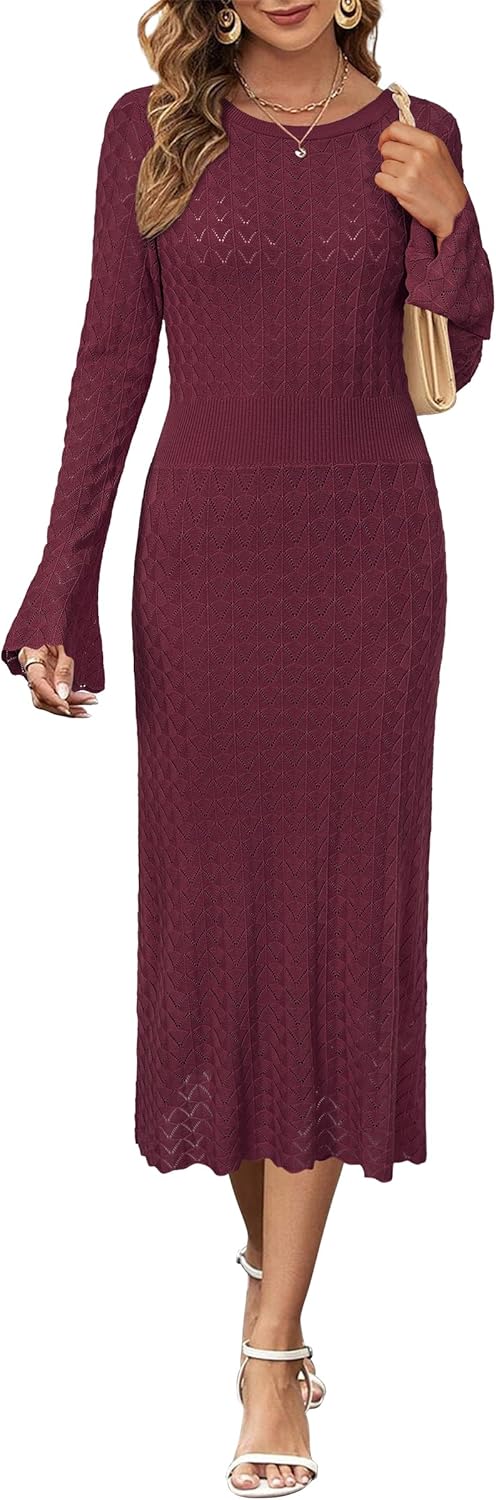 Newshows Women Fall Sweater Dresses for Modest Business Casual Wear