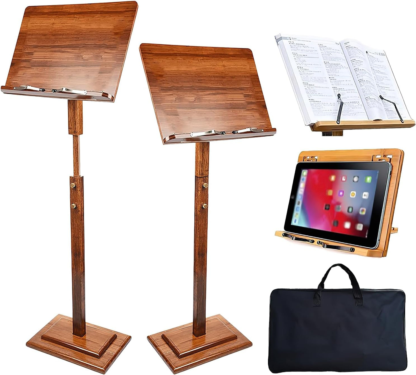 Wooden Sheet Music Stand - Portable Bamboo Music Stands